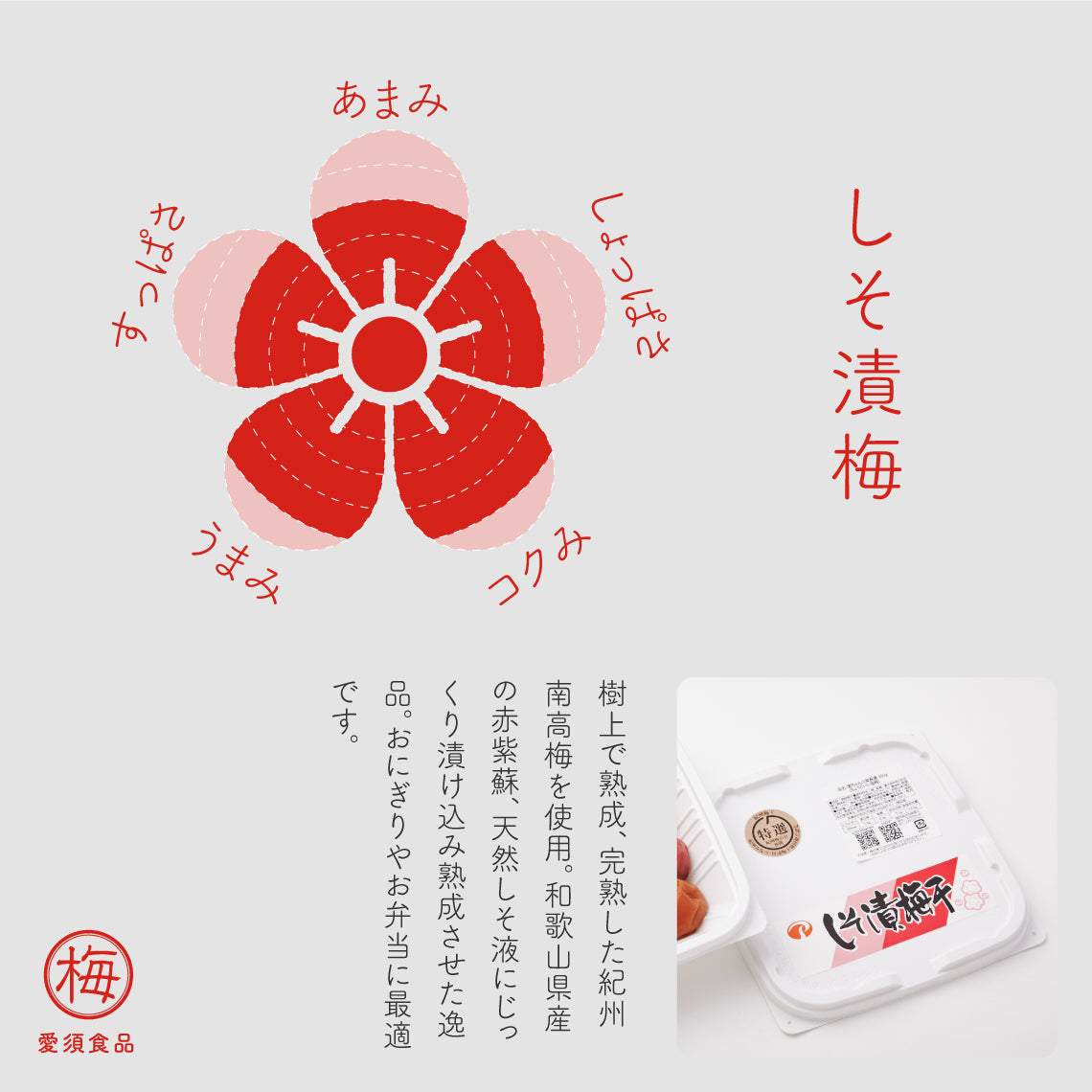 梅干しお試しセット 各味100g*5p　化粧箱入